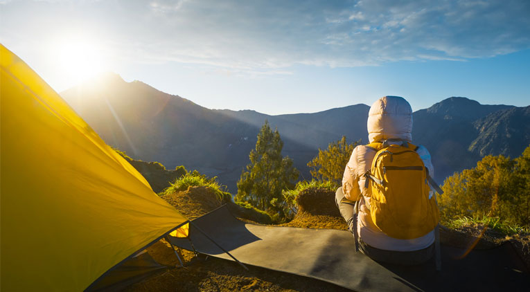 woman camping